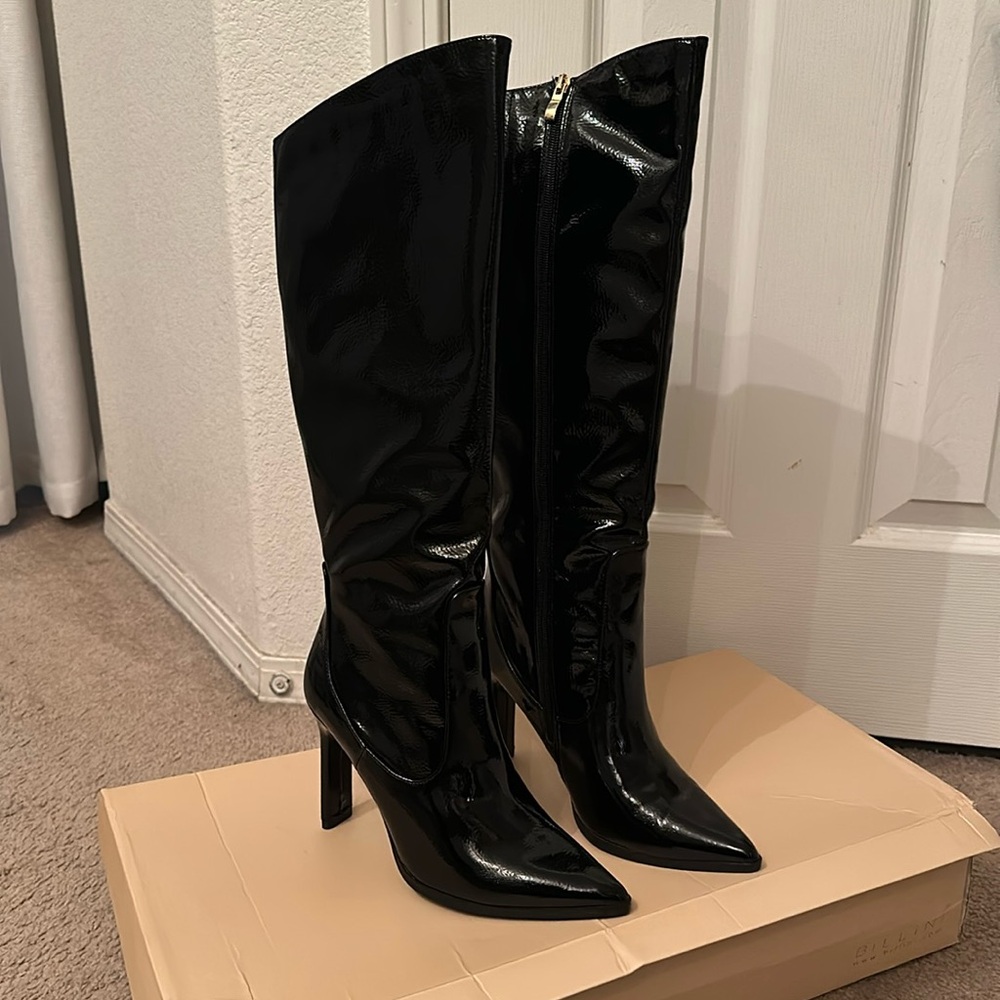Billini Lucille Crinkle Patent Leather Boots